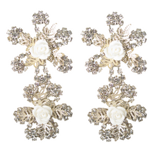 Load image into Gallery viewer, &#39;It&#39;s My Dream&#39; White Rose Earrings