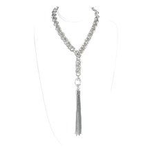Load image into Gallery viewer, The Silver Tassel Necklace