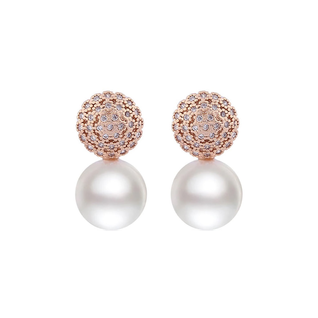Golden Oracle Pearl Diamontage ™ 3.76 Carat Earrings