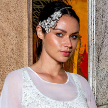 Load image into Gallery viewer, Cascading Floral Heirloom Headpiece