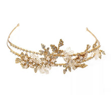 Load image into Gallery viewer, Golden Seed Pearl Tiara