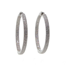 Load image into Gallery viewer, Pave’ Diamontage Hoop Earrings