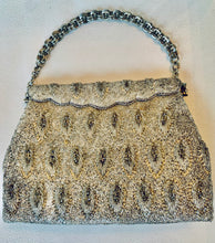 Load image into Gallery viewer, Vintage Modern Silver Beaded Clutch