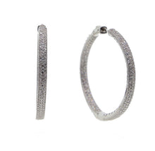 Load image into Gallery viewer, Pave’ Diamontage Hoop Earrings