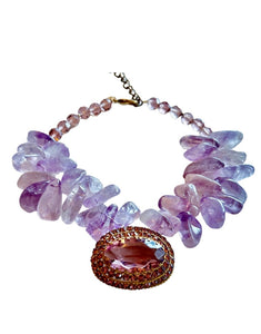 Royal Amethyst Amulet Necklace