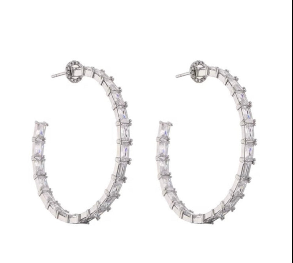 Swinging Baguette Hoop Diamontage™ 4.15 Carat Earrings