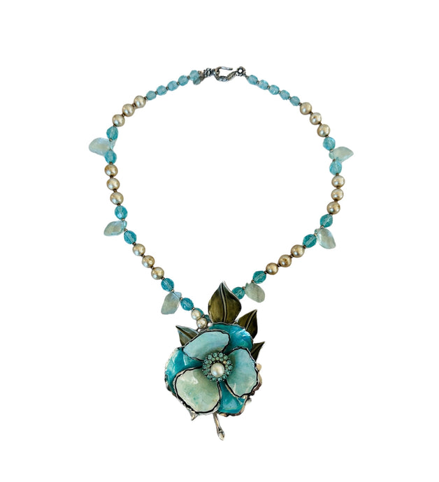 One-of-a-Kind Turquoise Enamel Camilla Necklace