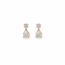Load image into Gallery viewer, Golden Teardrop Trio 17.6 Carat Diamontage™ Earrings