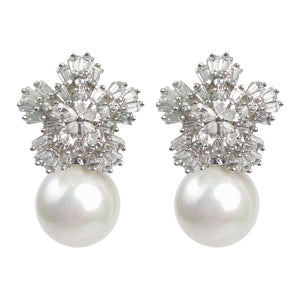 Pearl Snowflake Diamontage™ 5.6 Carat Earrings