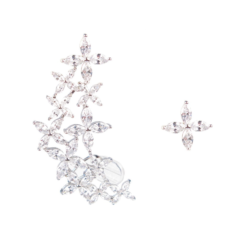 Marquise Diamontage™ 6.4 Carat Asymmetrical Ear Cuff / Earring