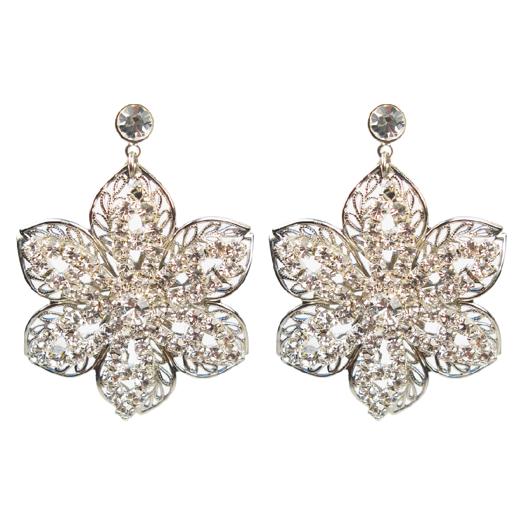 One-Of-A-Kind Crystal Museo Flora Filigree Earrings
