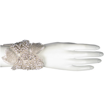 Load image into Gallery viewer, Angel Wing Tapestry Czech Crystal Cuff