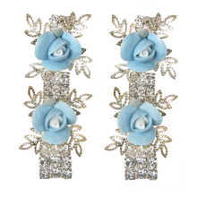 Load image into Gallery viewer, It&#39;s My Fairytale Blue Rose Earrings