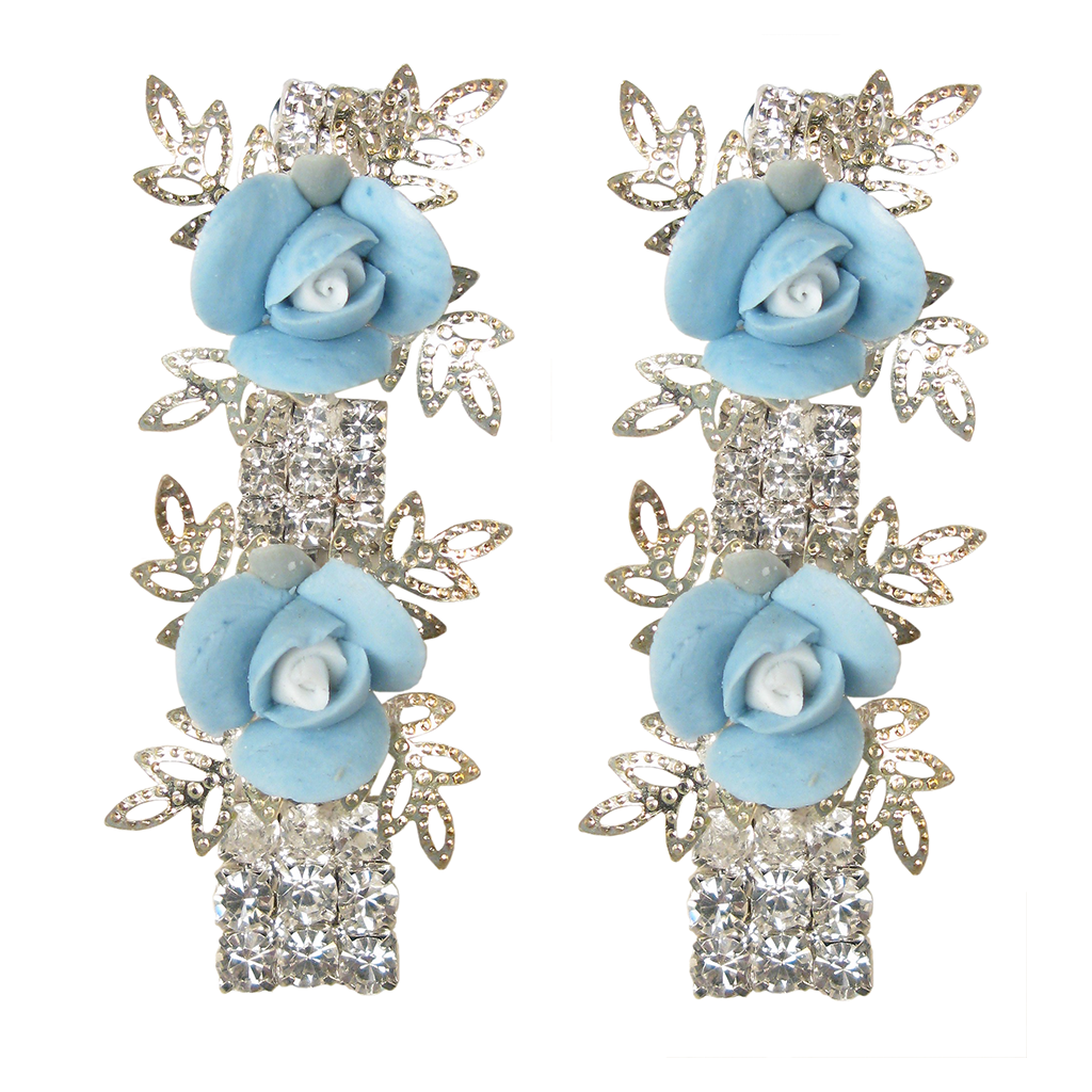 It's My Fairytale Blue Rose Earrings