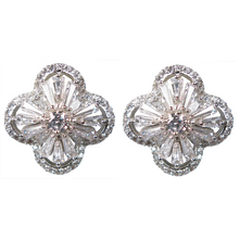 Load image into Gallery viewer, Rose Gold Baguette Four-Petal Flower Diamontage™ 8.2 Carat Earrings