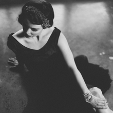 Load image into Gallery viewer, One-Of-A-Kind Noir Black Diamond Encrusted Headpiece