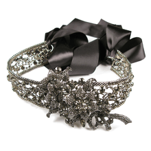 Load image into Gallery viewer, One-Of-A-Kind Noir Black Diamond Encrusted Headpiece