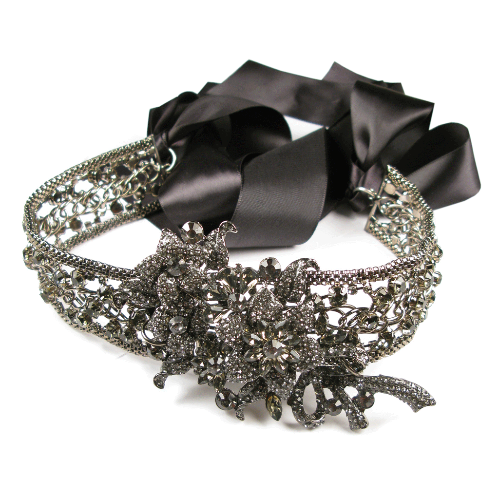 Noir Black Diamond Encrusted Margaret Rowe Couture Jewelry