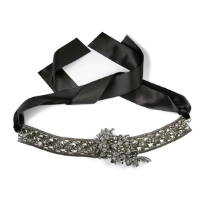 One-Of-A-Kind Noir Black Diamond Encrusted Headpiece