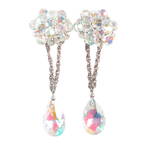 One-Of-A-Kind Convertible Aurora Borealis Cluster Drop Earrings