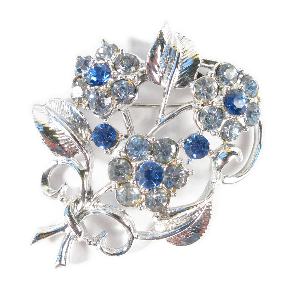 Azure Floral Bouquet Boutonniére / Lapel Pin