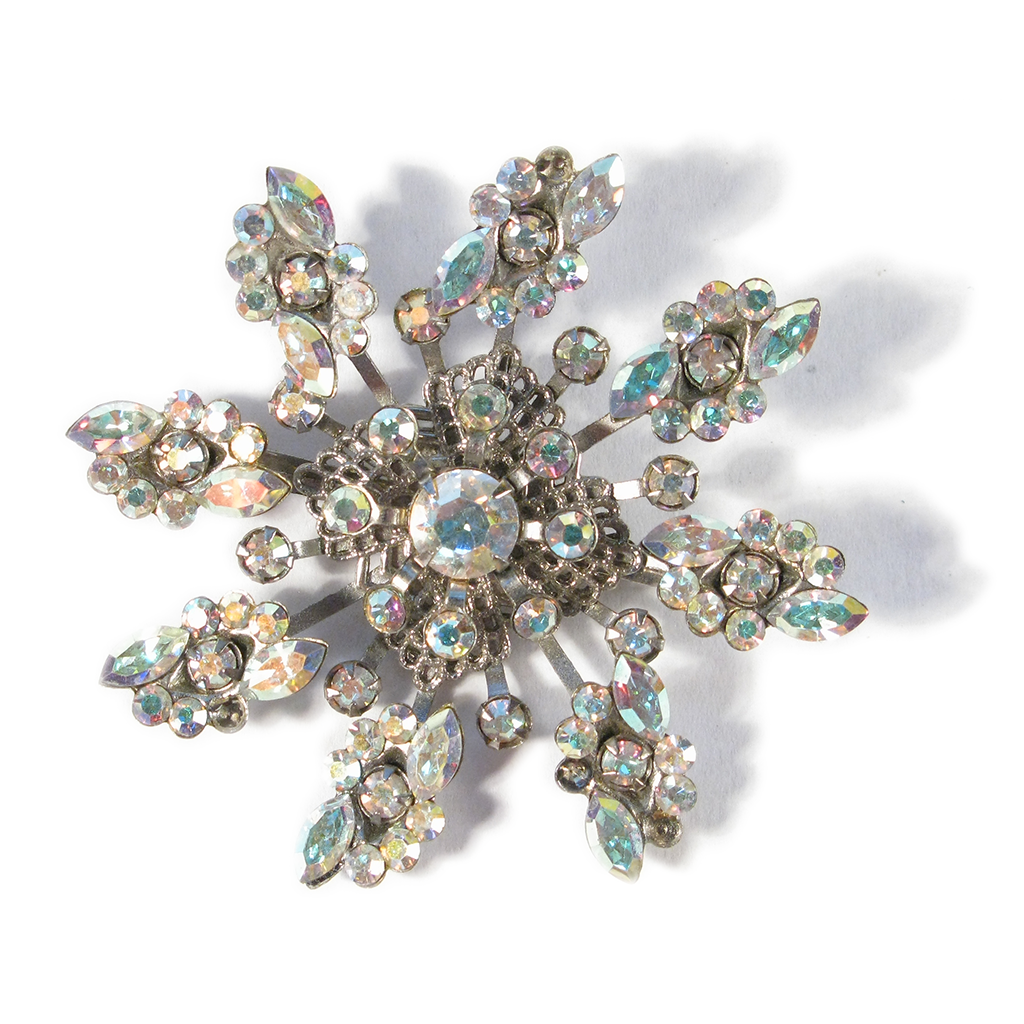 Aurora Borealis Snowflake Boutonniére / Lapel Pin