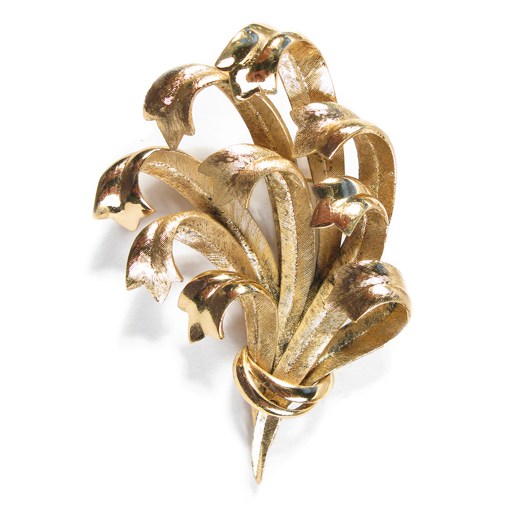 Gold Ribbon Cluster Boutonniére / Lapel Pin