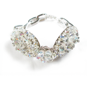 One-Of-A-Kind Vintage Couture Aurora Borealis Cluster Bracelet