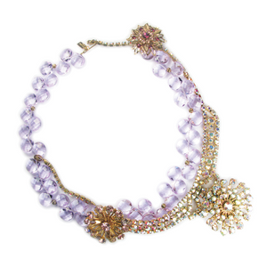 One-Of-A-Kind Estate Violet Cluster Necklace