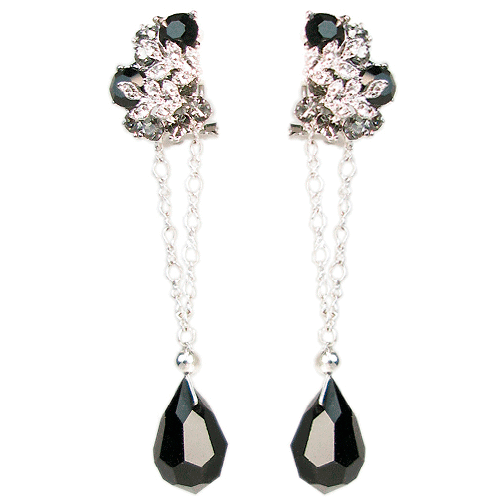 Le Jardin de Fleurs Noir Convertible Earrings