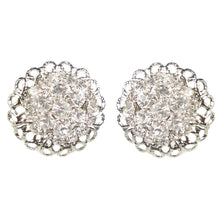 Load image into Gallery viewer, Crystal Filigree Clip Earrings