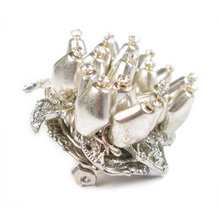 Load image into Gallery viewer, One-of-a-Kind Silver Sea Swarovski Anemone Boutonniére