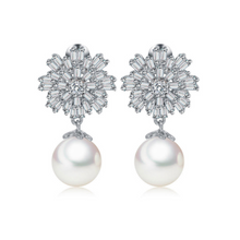 Load image into Gallery viewer, Pearl Starburst Drop Diamontage™ 5.2 Carat Earrings