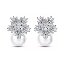 Load image into Gallery viewer, Starburst Pearl Diamontage™ 5.6 Carat Earrings