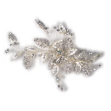Load image into Gallery viewer, Silver Floral Spray Head Comb