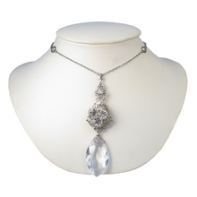 Load image into Gallery viewer, Navette Drop Filigree Necklace