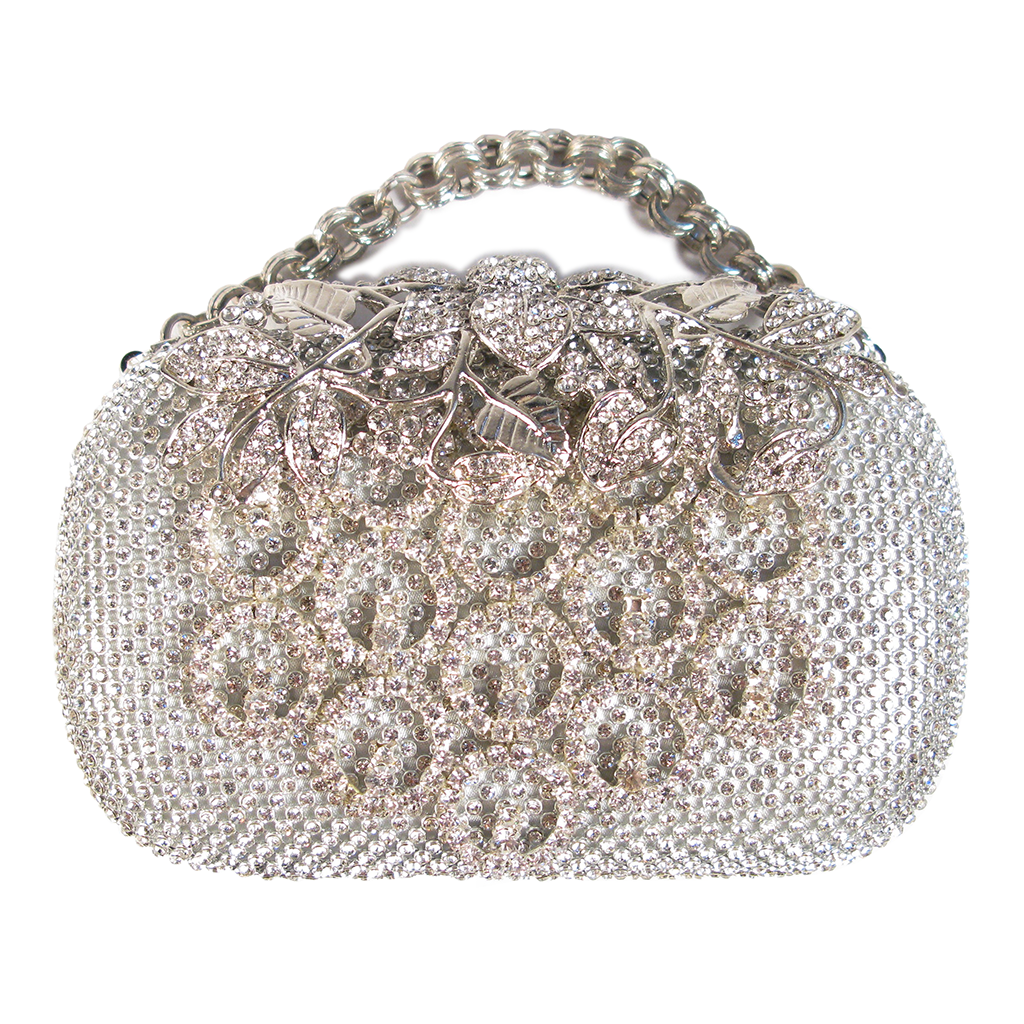 Couture Silver Nouveau Spray Clutch