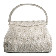 Load image into Gallery viewer, Vintage Modern Silver Beaded Clutch