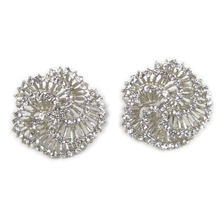 Load image into Gallery viewer, Golden Crystal Pinwheel Earrings