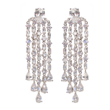 Load image into Gallery viewer, Baguette Strand Chandelier Diamontage™ 11.8 Carat Earrings