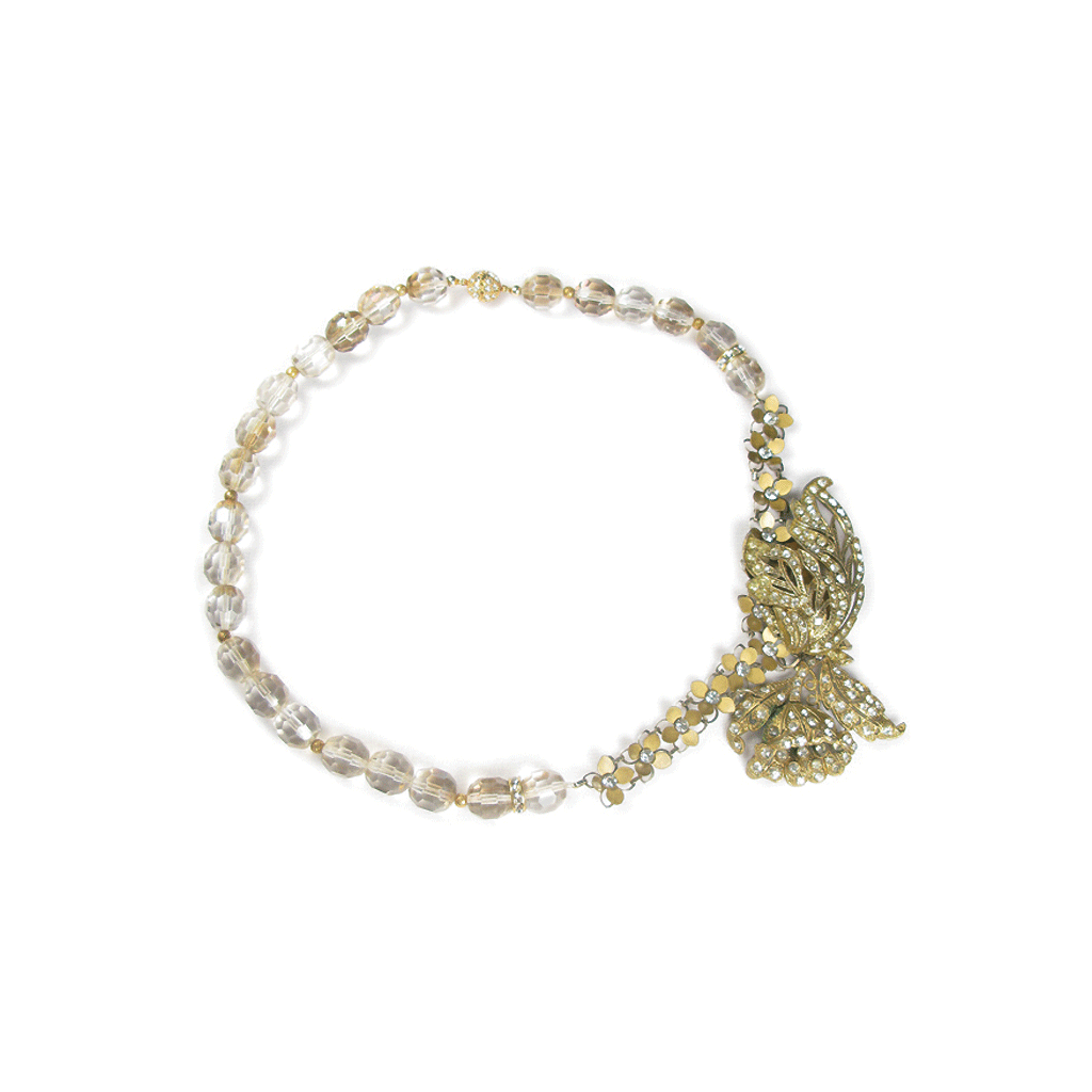 One-Of-A-Kind Vintage Couture Golden Filigree Dream Necklace