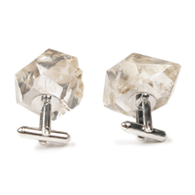 Load image into Gallery viewer, One-Of-A-Kind Raw-Cut Herkimer Diamond Cufflinks