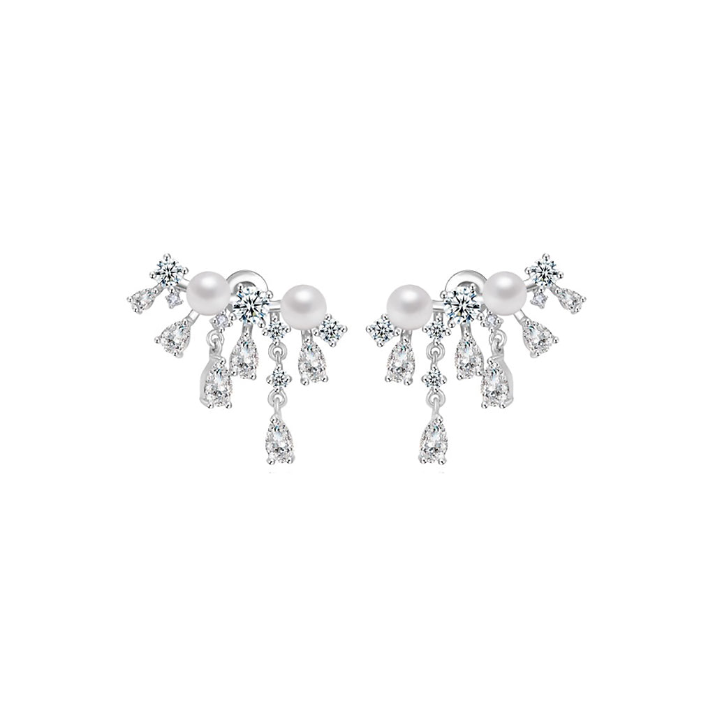 Pearl Duo Dangle Diamontage™ 1.8 Carat Earrings