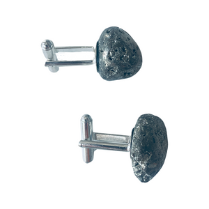 One-Of-A-Kind Raw Cut Hematite Cufflinks