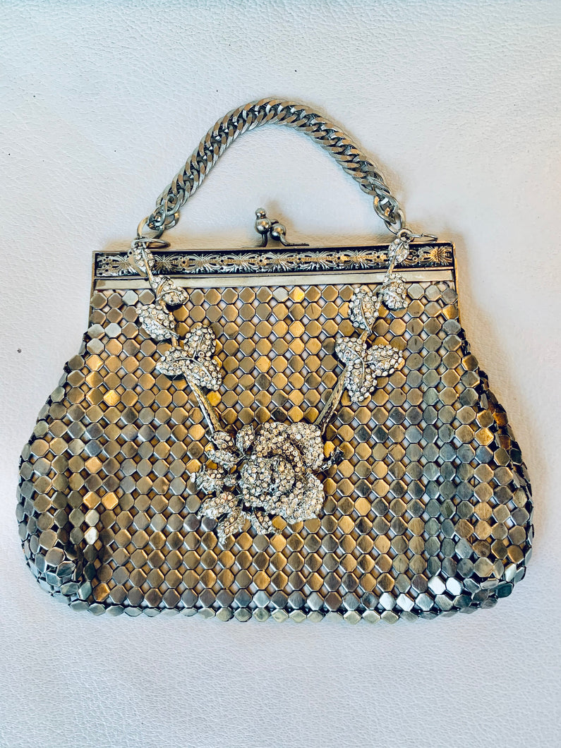 Original Vintage 1920's Silver Chain Mail Clutch