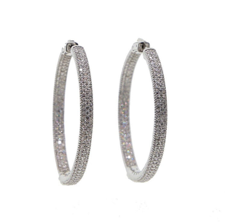 Pave’ Diamontage Hoop Earrings