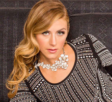 Load image into Gallery viewer, One-Of-A-Kind Pearl Orchid Cascade Heirloom Headpiece &amp; Necklace
