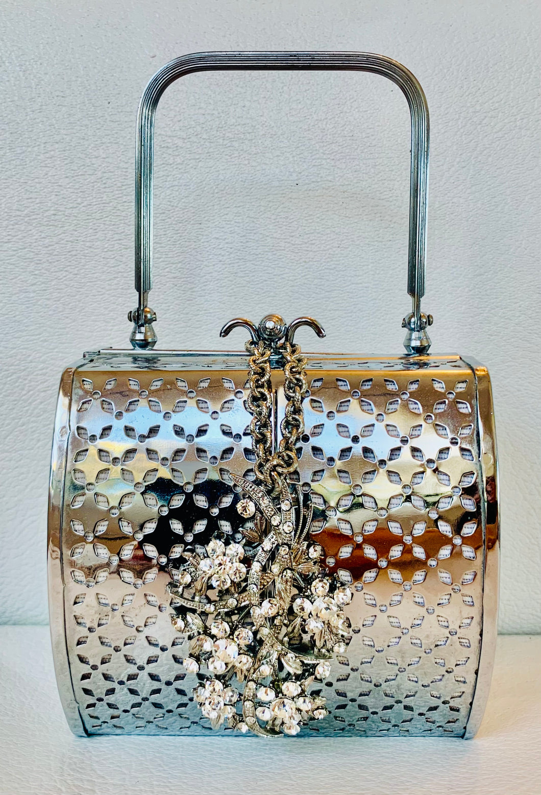 One-Of-A-Kind Vintage Petite Stainless Steel Clutch