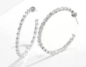 Swinging Baguette Hoop Diamontage™ 4.15 Carat Earrings