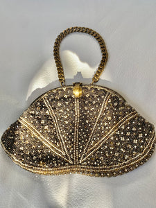 Sparkling Evening Gold Beaded Clutch